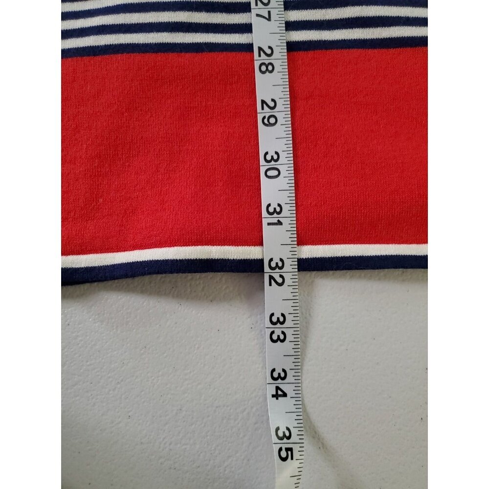 Anthropologie STS Sail to Sable Stipped Cotton Dress Sz XS Black & With w/ Red - Picture 7 of 12